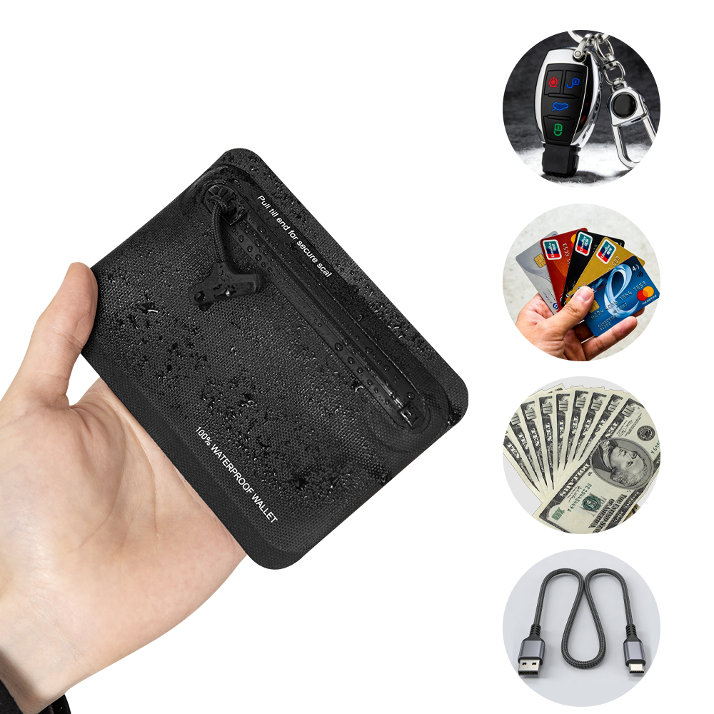 Edc Carry Card - Su geçirmez Fermuarlı Para Çantası Açık