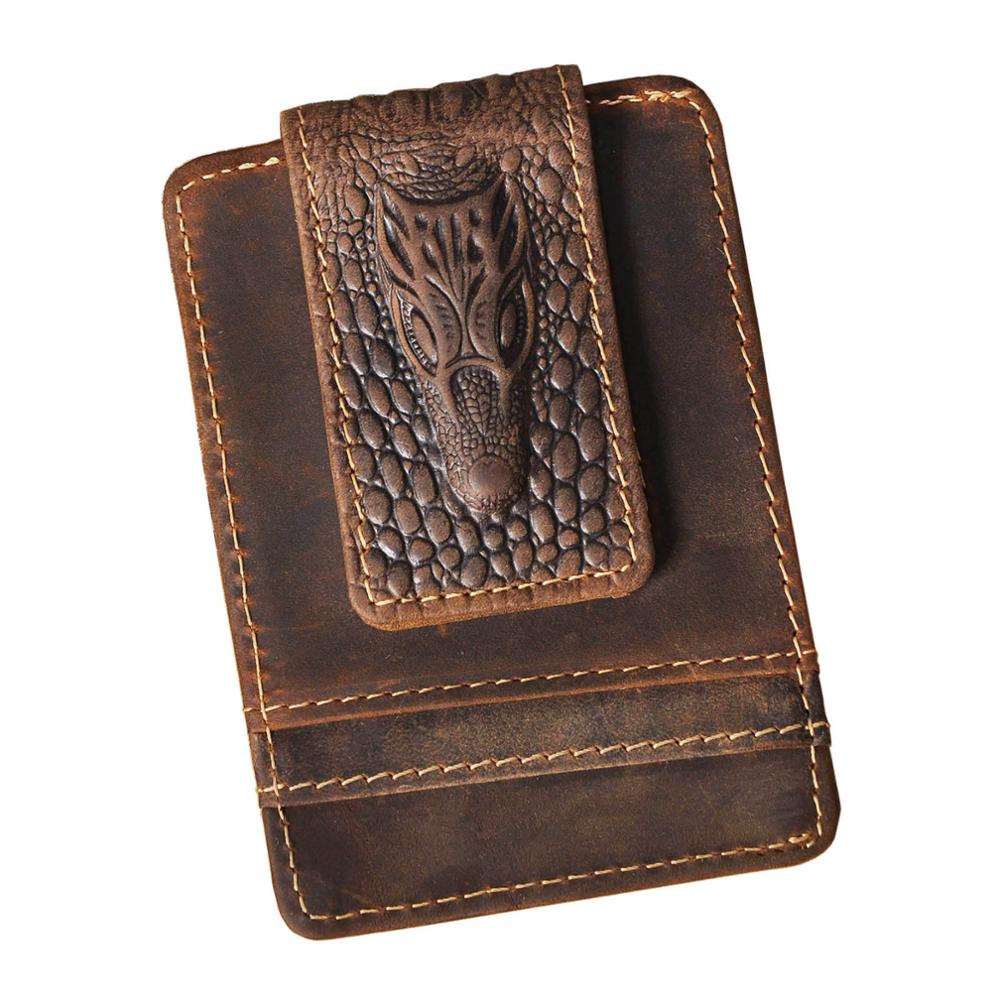 Money Clip Magnetic - 2020 eğilim gerçek deri manyetik para