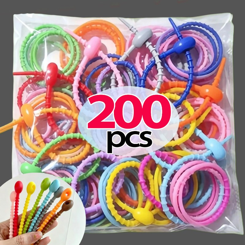 Cable Winder Keychain - 10/200 adet silikon kablo bağları çok