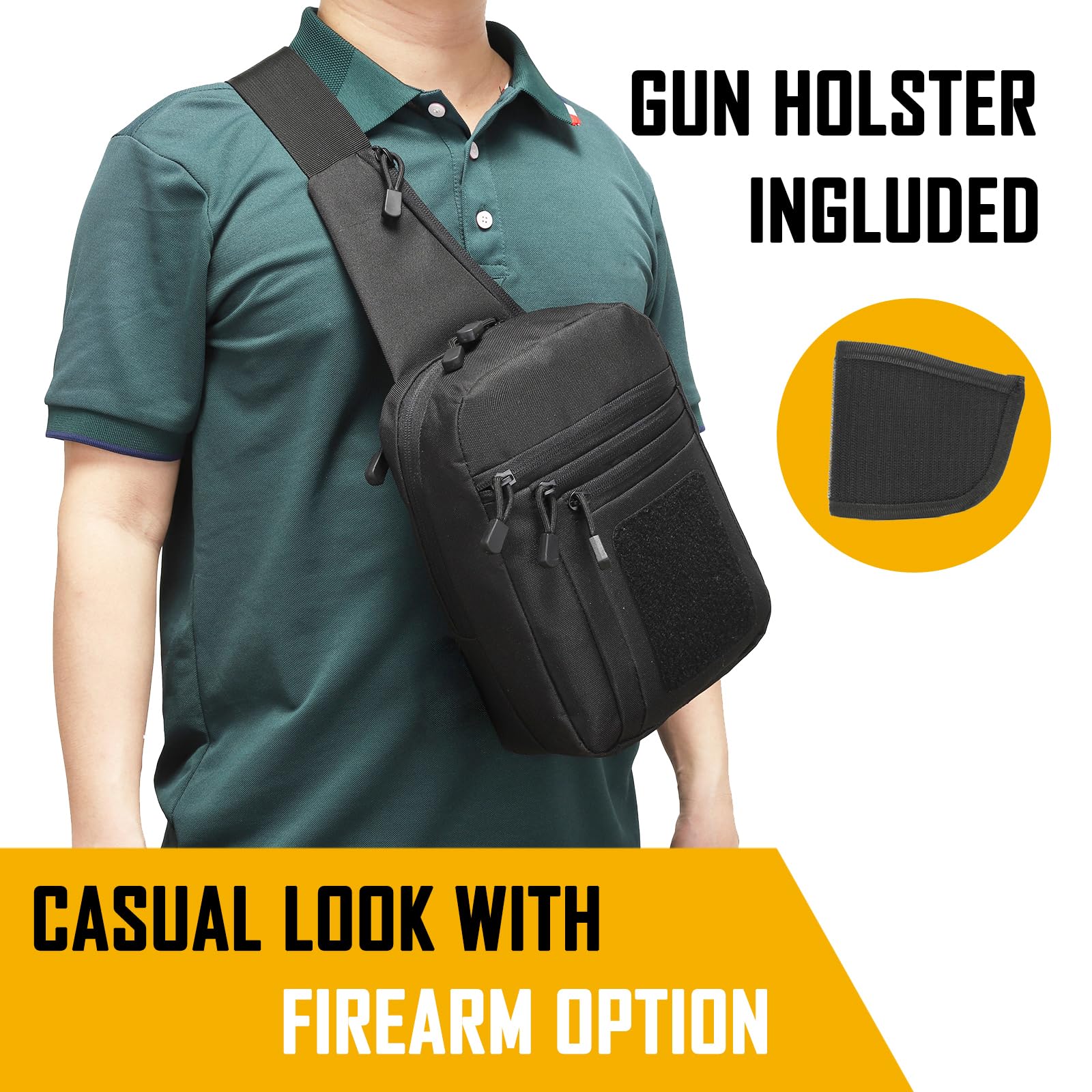 Edc Carry Pouch - Erkekler için Gizli Taşıma Çapraz Askılı