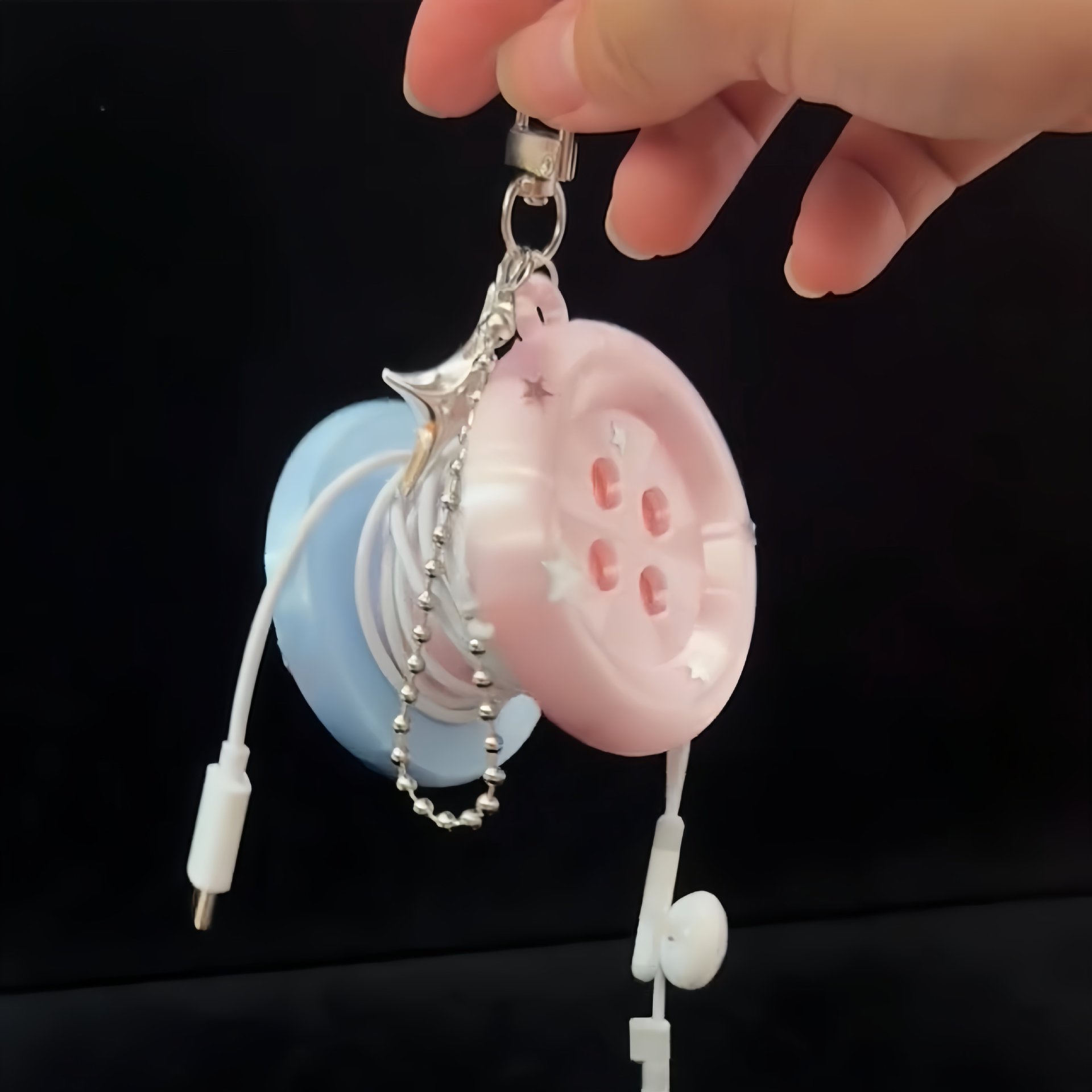 3D Kawaii Yuvarlak Düğme Yıldı - Cable Winder Keychain incelemesi ve fiyatı