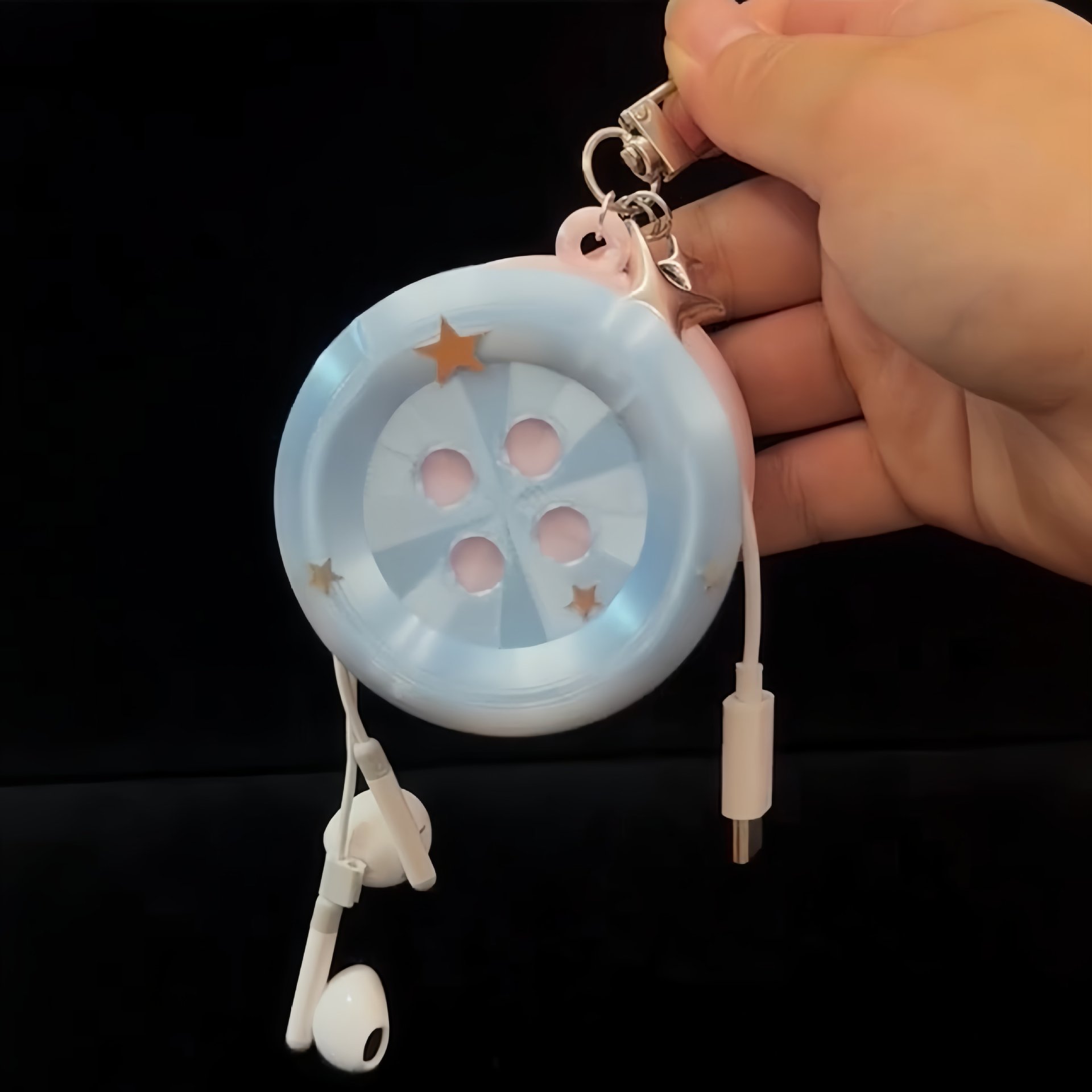 3D Kawaii Yuvarlak Düğme Yıldı - Cable Winder Keychain incelemesi ve fiyatı