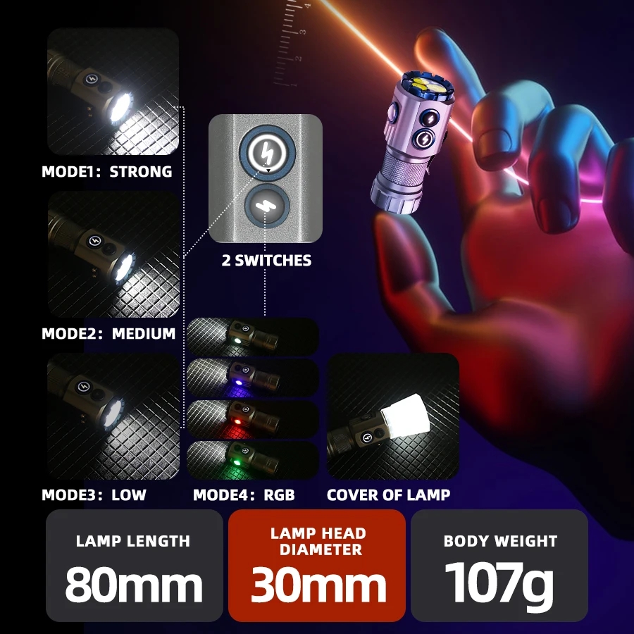 Güçlü 2000LM EDC el feneri tip - Edc Daily Carry incelemesi ve fiyatı
