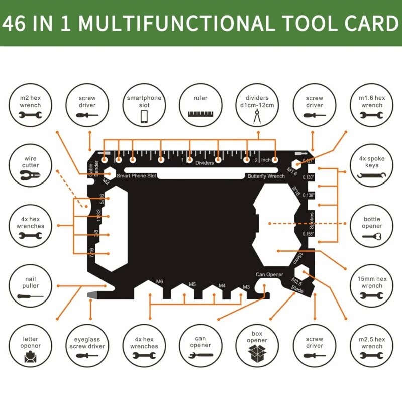 Çok aracı 46 in 1 kredi kartı  - Multitool Credit Card incelemesi ve fiyatı